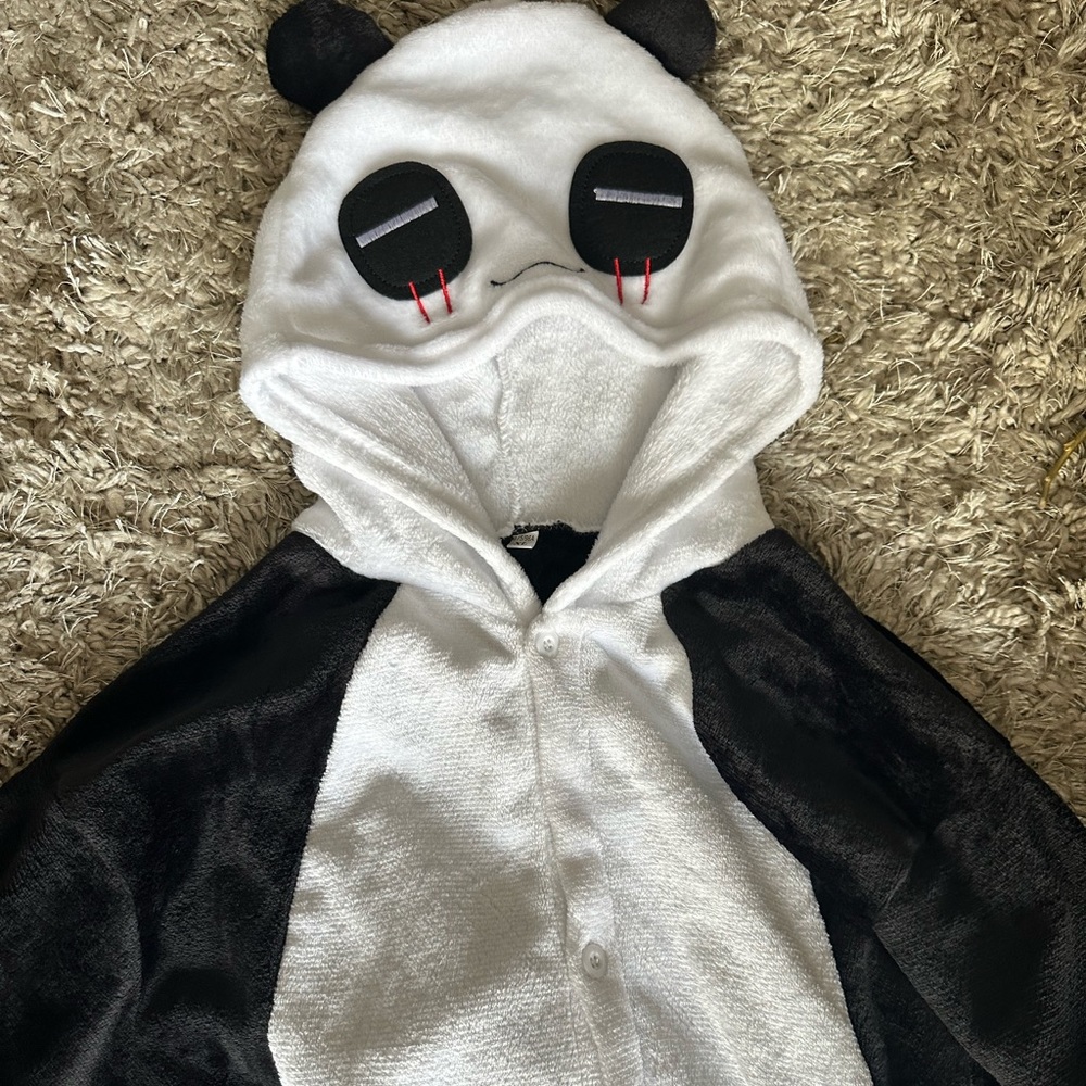 Wicked Panda Adult Onesie Halloween Costume - Plush Cosplay Suit, Women and Men - Picture 7 of 8